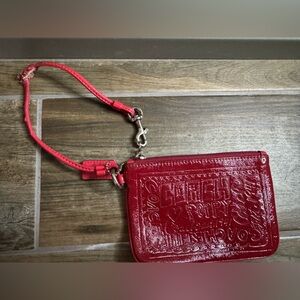 Coach Red Coin Wristlet Clutch